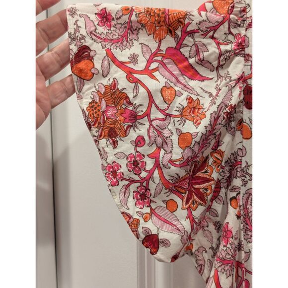 Knox Rose XXL Tiered Maxi Dress Floral Smocked Waist Ruffle Sleeve FREE SHIP - Picture 6 of 7